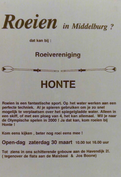 Bestand:Roeivereniging Honte Middelburg, 1996 (Beeldbank Zeeland - ZB).jpg